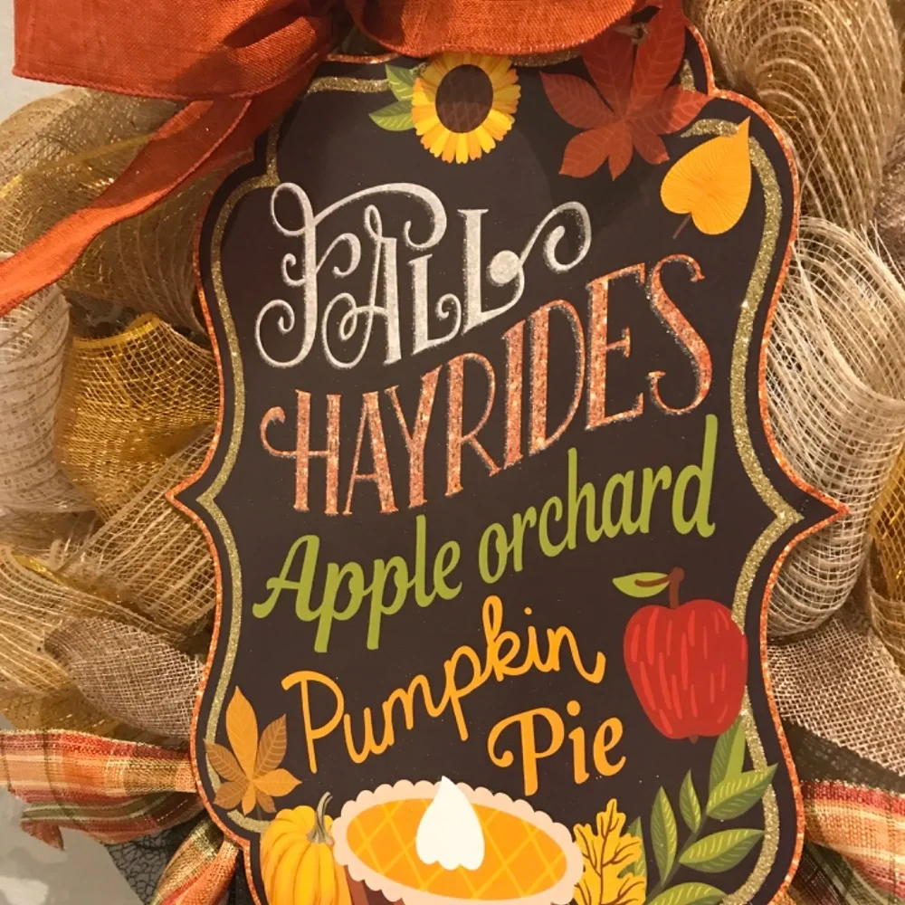 FALL WREATH Hand Crafted Harvest Front Door Wall Beautiful Fall Colors FINAL …